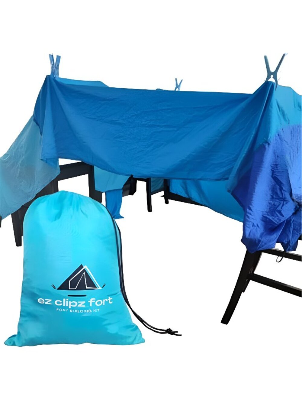 Fort Building Kit- Large Lightweight Blanket and Clips to Attach to Furniture